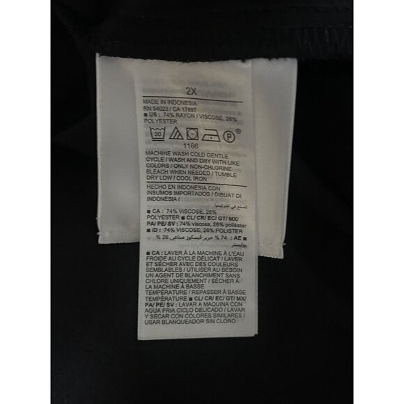 Old Navy Top Long Roll Tab Sleeve Womens 2X Button Up Double Pockets Black XXL - Picture 8 of 10